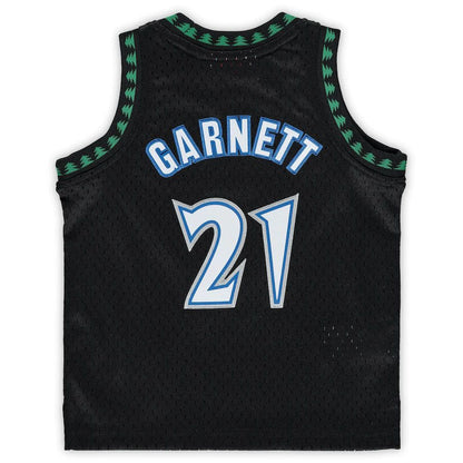 M.Timberwolves #21 Kevin Garnett Mitchell & Ness Infant 1997-98 Hardwood Classics Retired Player Jersey Black Stitched American Basketball Jersey - Main View