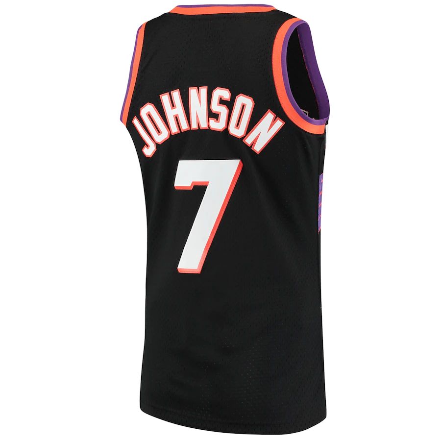 P.Suns #7 Kevin Johnson Mitchell & Ness 1996-97 Hardwood Classics Swingman Jersey Black Stitched American Basketball Jersey - Main View