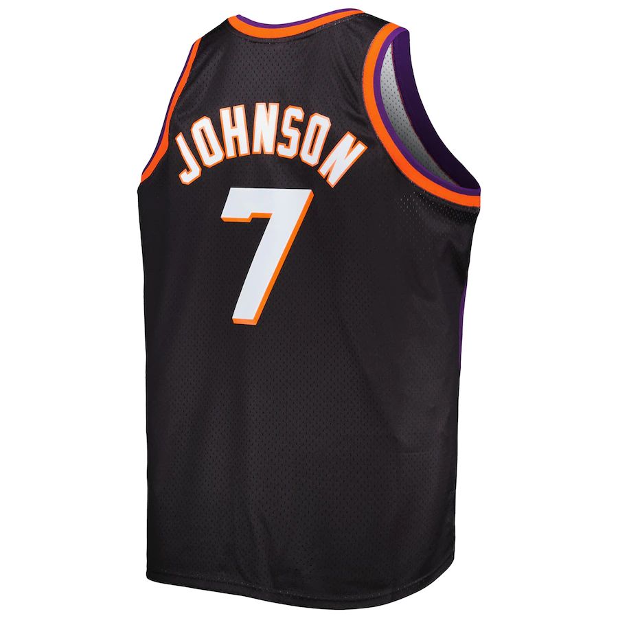 P.Suns #7 Kevin Johnson Mitchell & Ness Big & Tall Hardwood Classics 1996-97 Swingman Jersey Black Stitched American Basketball Jersey - Main View