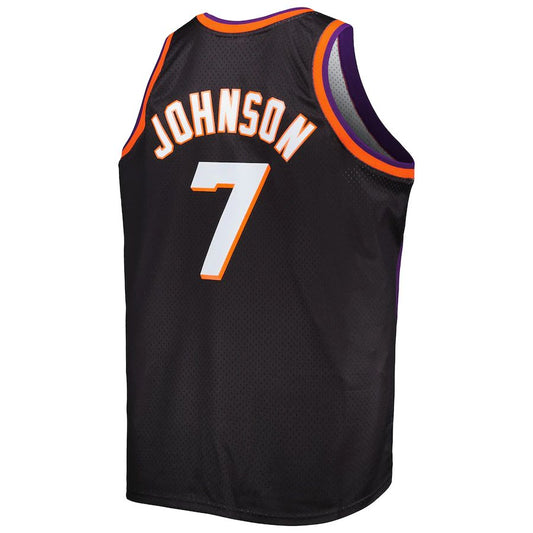 P.Suns #7 Kevin Johnson Mitchell & Ness Big & Tall Hardwood Classics 1996-97 Swingman Jersey Black Stitched American Basketball Jersey - Main View
