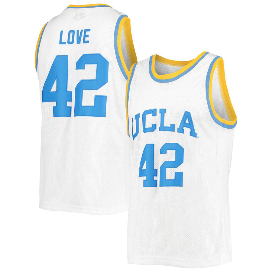 U.Bruins #42 Kevin Love Original Retro Brand Commemorative Classic Basketball Jersey White Stitched American College Jerseys - Main View