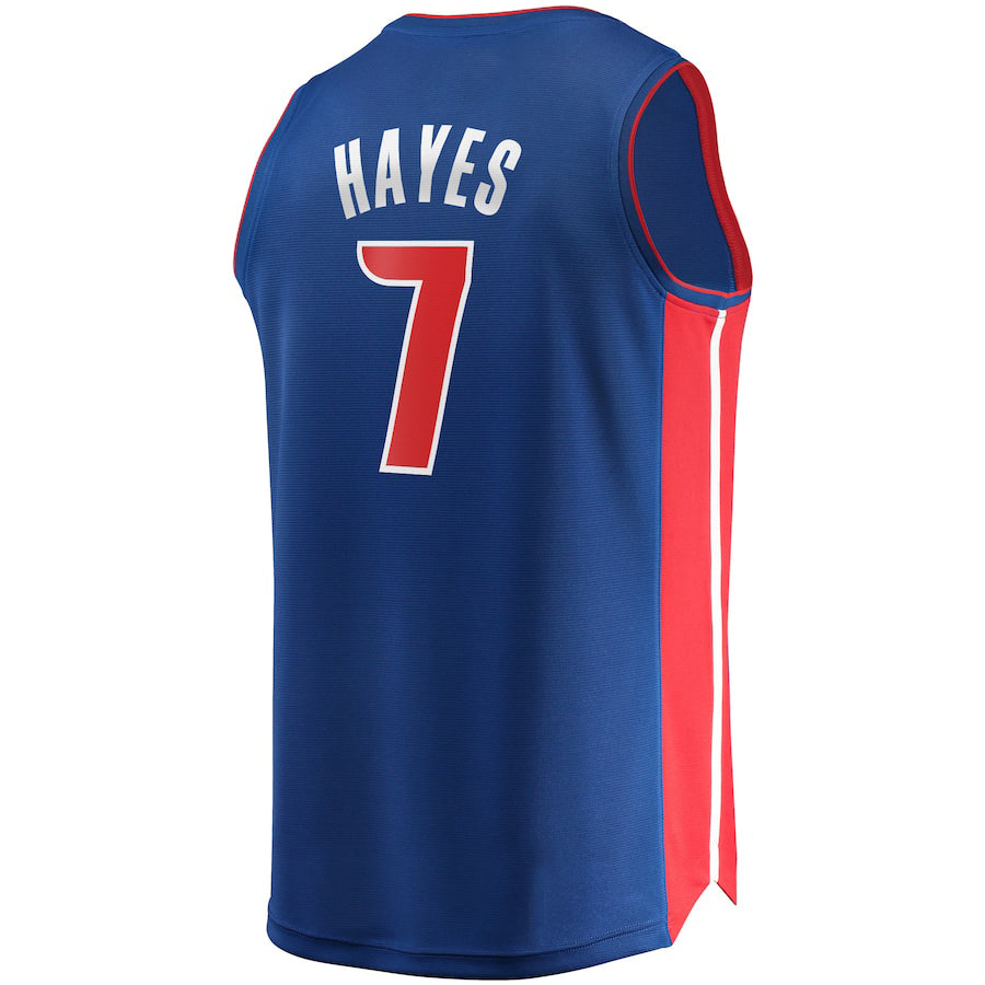 D.Pistons #7 Killian Hayes Fanatics Branded 2020 Draft First Round Pick Fast Break Replica Jersey Icon Edition Blue Stitched American Basketball Jersey - Main View