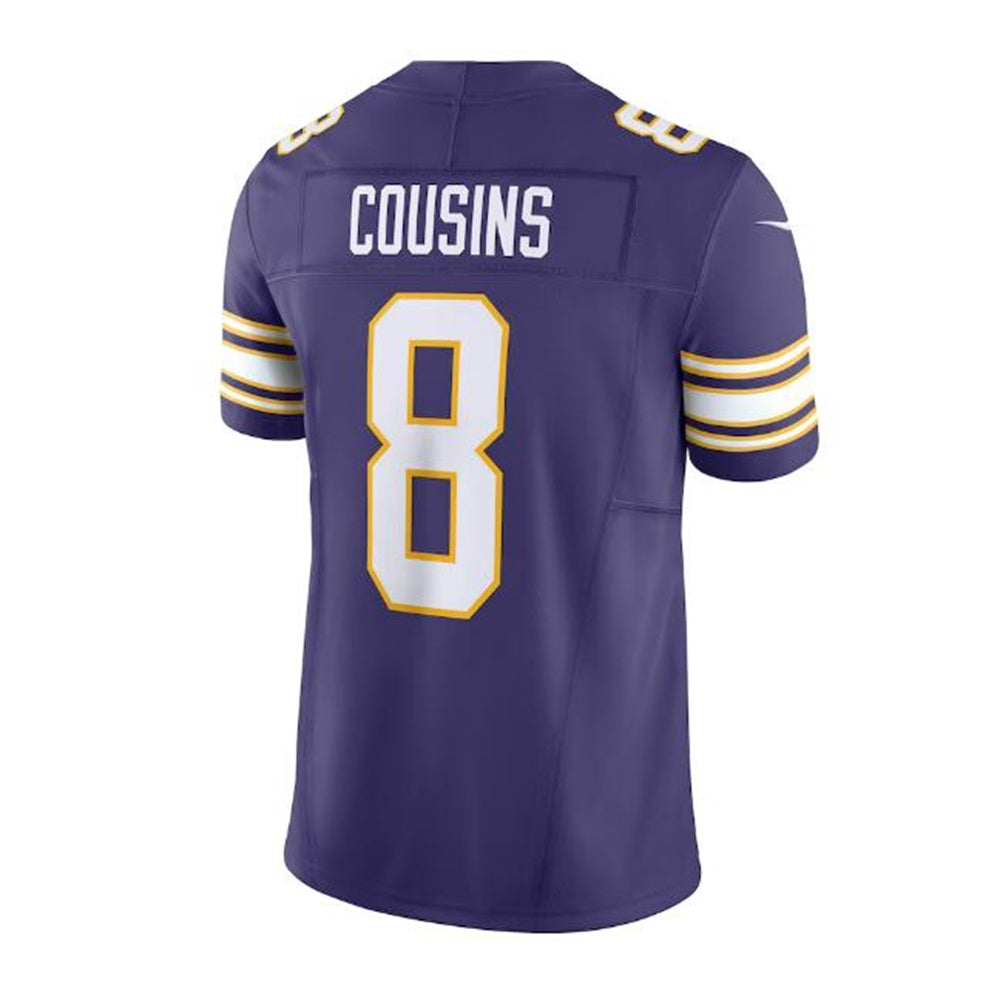 MN.Vikings #8 Kirk Cousins Classic Vapor F.U.S.E. Limited Jersey - Purple Stitched American Football Jerseys - Main View