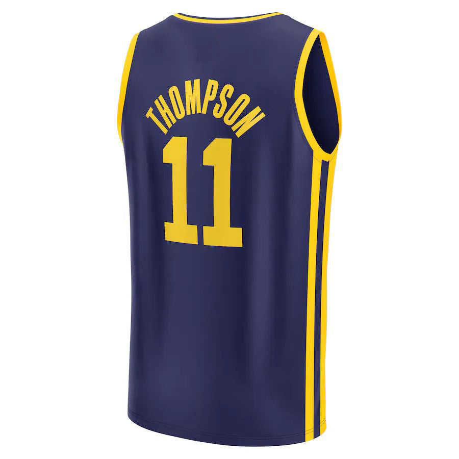 G.State Warriors #11 Klay Thompson Fanatics Branded 2022-23 Fast Break Replica Player Jersey Statement Edition Navy Stitched American Basketball Jersey - Main View