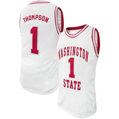 W.State Cougars #1 Klay Thompson Original Retro Brand Alumni Basketball Jersey White Stitched American College Jerseys - Main View