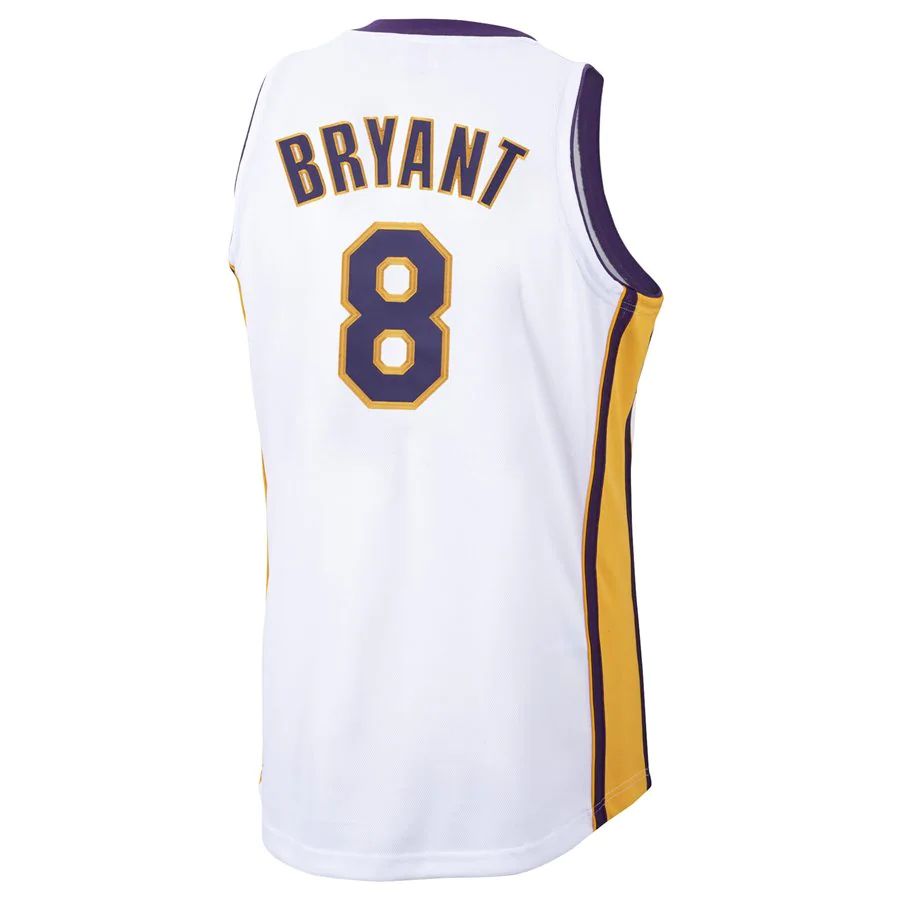 LA.Lakers #8 Kobe Bryant Mitchell & Ness 2003-04 Hardwood Classics Authentic Jersey White Stitched American Basketball Jersey - Main View