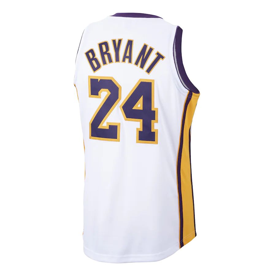 LA.Lakers #24 Kobe Bryant Mitchell & Ness 2009-10 Hardwood Classics Authentic Jersey White Stitched American Basketball Jersey - Main View