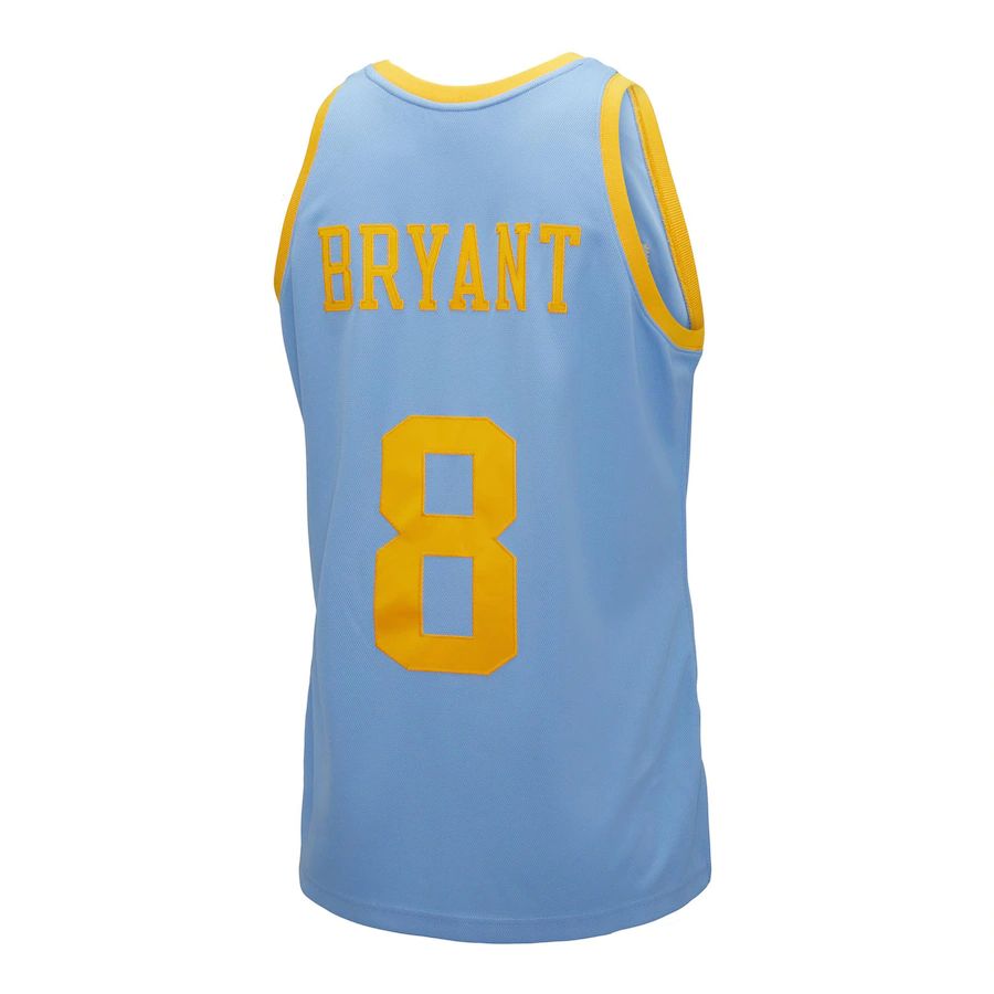 LA.Lakers #8 Kobe Bryant Mitchell & Ness Hardwood Classics Authentic 2001-02 Jersey Light Blue Stitched American Basketball Jersey - Main View