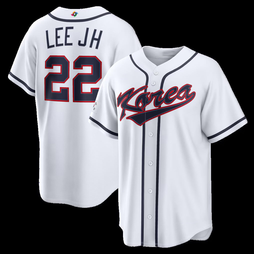 Korea Baseball #22 Jung Hoo Lee 2026 World Baseball Classic Home Stadium Jersey - White Baseball Jersey Tailgate Goods - Main View