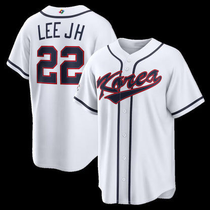 Korea Baseball #22 Jung Hoo Lee 2026 World Baseball Classic Home Stadium Jersey - White Baseball Jersey Tailgate Goods - Main View