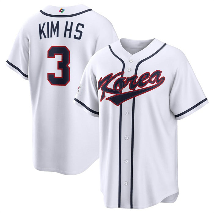 Korea Baseball #3 Hyeseong Kim White 2026 World Baseball Classic Home Stadium Stitched Baseball Jersey - Main View
