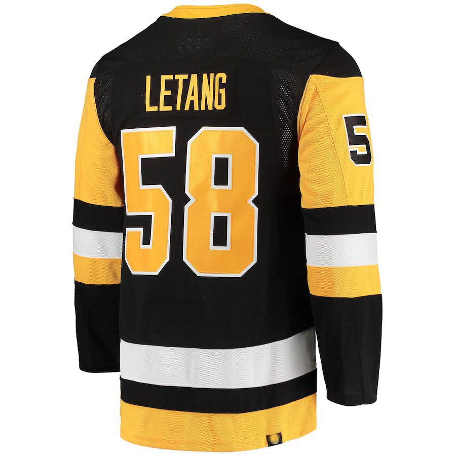 P.Penguins #58 Kris Letang Home Primegreen Authentic Pro Player Jersey  Black Stitched American Hockey Jerseys - Main View