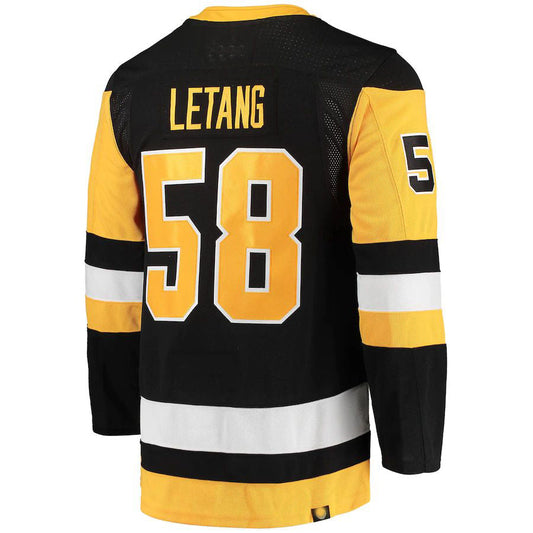 P.Penguins #58 Kris Letang Home Primegreen Authentic Pro Player Jersey  Black Stitched American Hockey Jerseys - Main View
