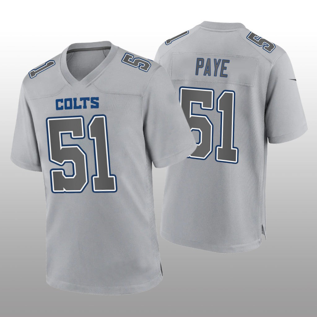 IN.Colts #51 Kwity Paye Gray Game Atmosphere Jersey Stitched American Football Jerseys - Main View