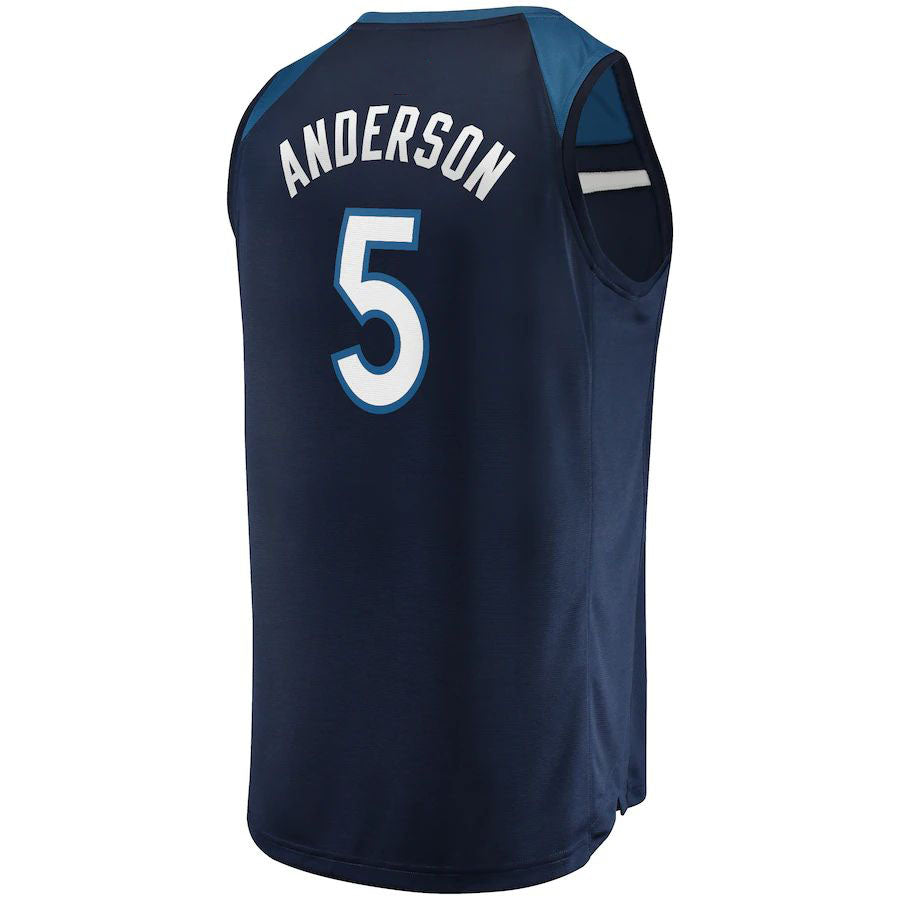 M.Timberwolves #5 Kyle Anderson Fanatics Branded Fast Break Replica Jersey Navy Stitched American Basketball Jersey - Main View