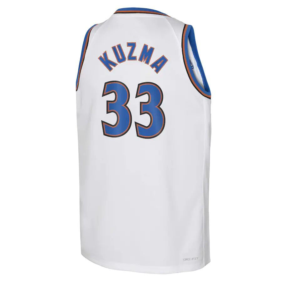 W.Wizards #33 Kyle Kuzma Swingman Jersey White Classic Edition Stitched American Basketball Jersey - Main View