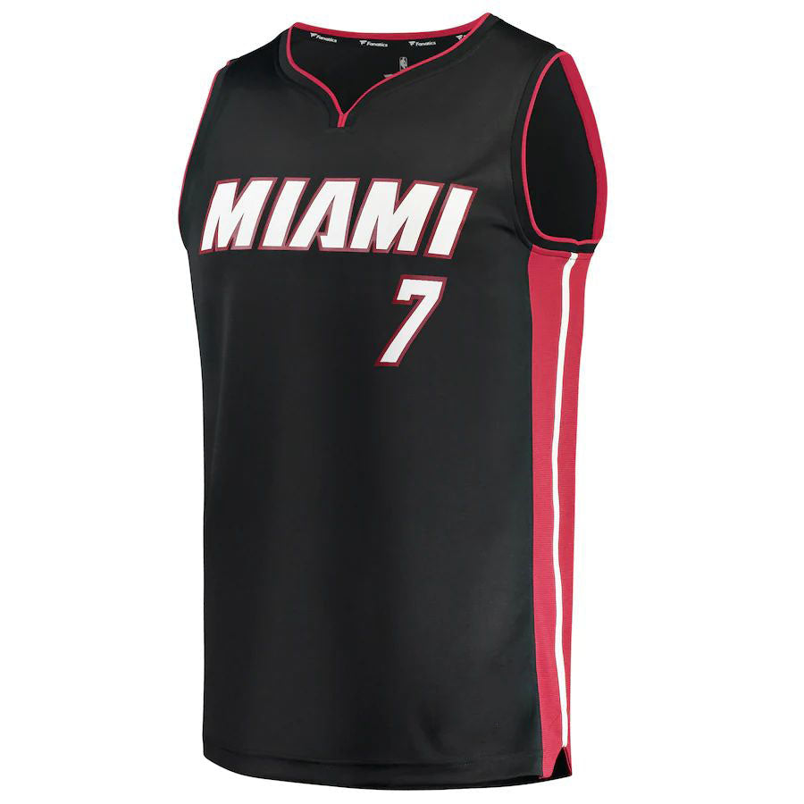M.Heat #7 Kyle Lowry  Fanatics Branded  2021-22 Fast Break Replica Jersey Icon Edition Black Stitched American Basketball Jersey - Main View