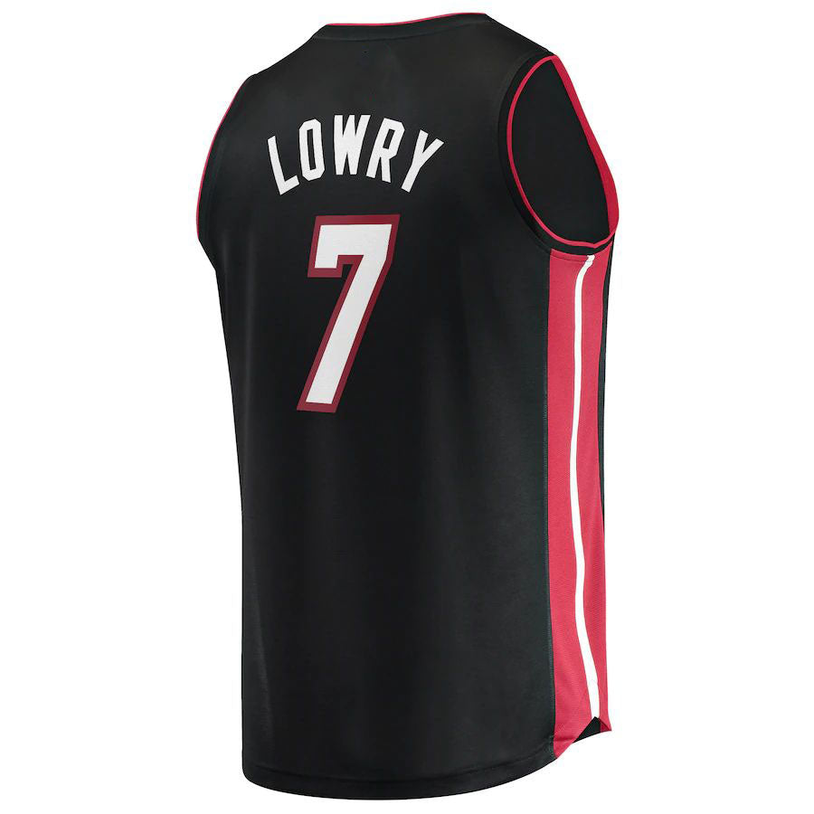 M.Heat #7 Kyle Lowry Fanatics Branded 2022-23 Fast Break Replica Jersey Icon Edition Black Stitched American Basketball Jersey - Main View