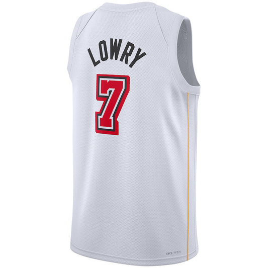 M.Heat #7 Kyle Lowry Unisex 2022-23 Swingman Jersey City Edition White Stitched American Basketball Jersey - Main View