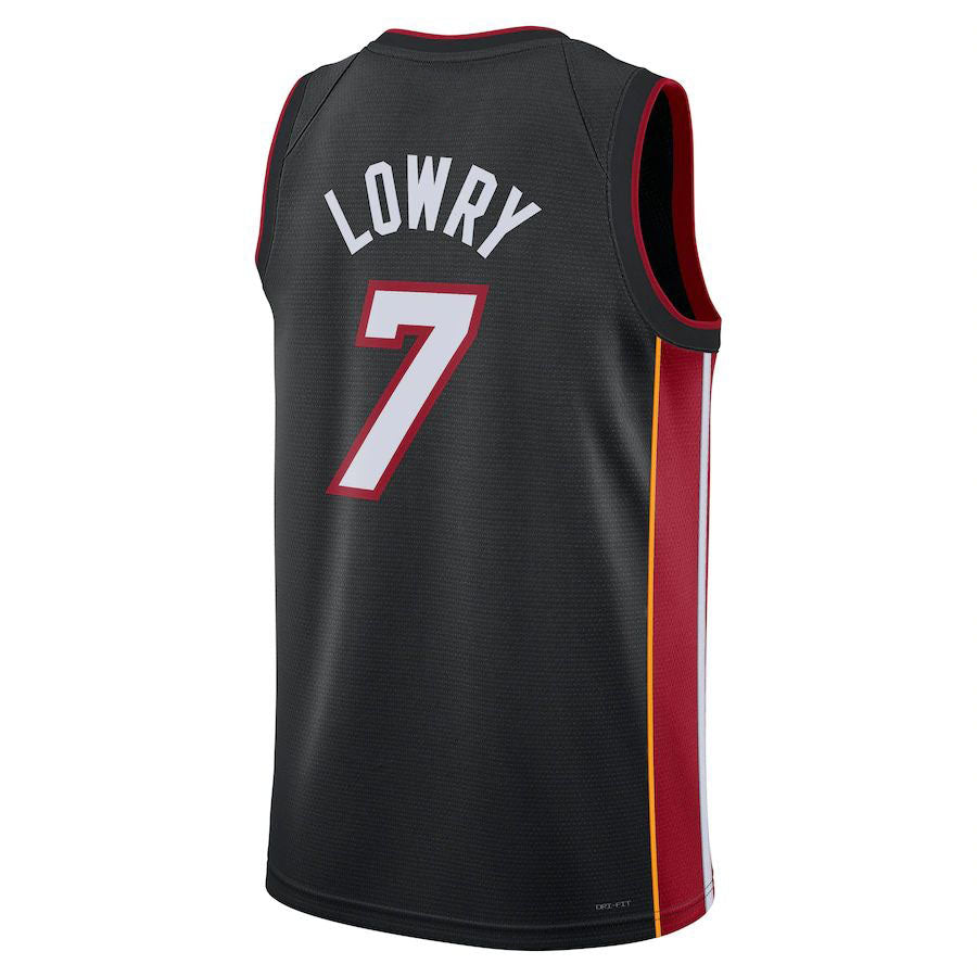 M.Heat #7 Kyle Lowry Unisex 2022-23 Swingman Jersey Icon Edition Black Stitched American Basketball Jersey - Main View