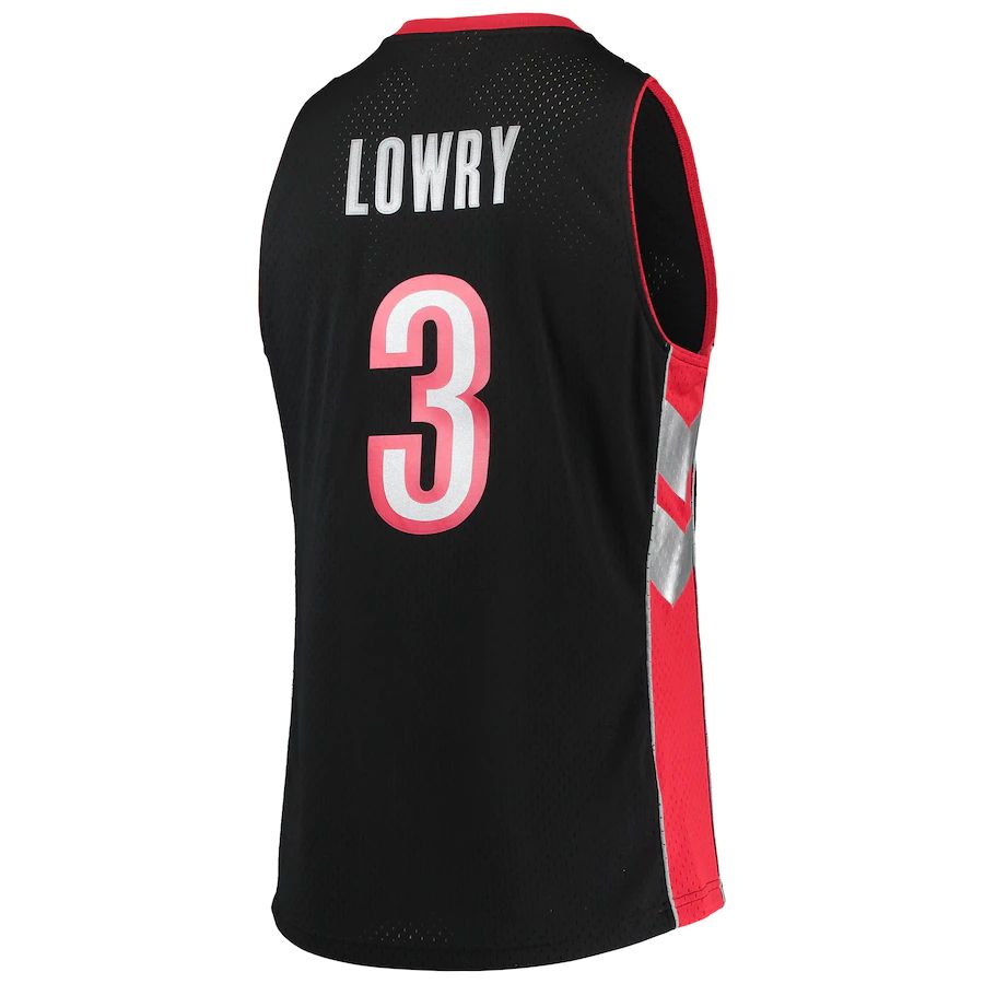 T.Raptors #3 Kyle Lowry Mitchell & Ness Hardwood Classics Swingman Jersey Black Stitched American Basketball Jersey - Main View