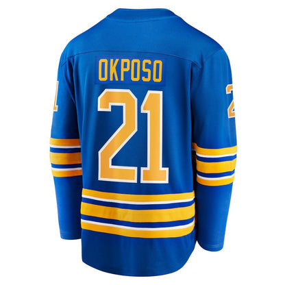 B.Sabres #21 Kyle Okposo Fanatics Branded Home Breakaway Jersey  Royal Stitched American Hockey Jerseys - Main View