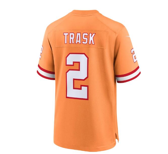 TB.Buccaneers #2 Kyle Trask Throwback Game Jersey - Orange Stitched American Football Jerseys - Main View