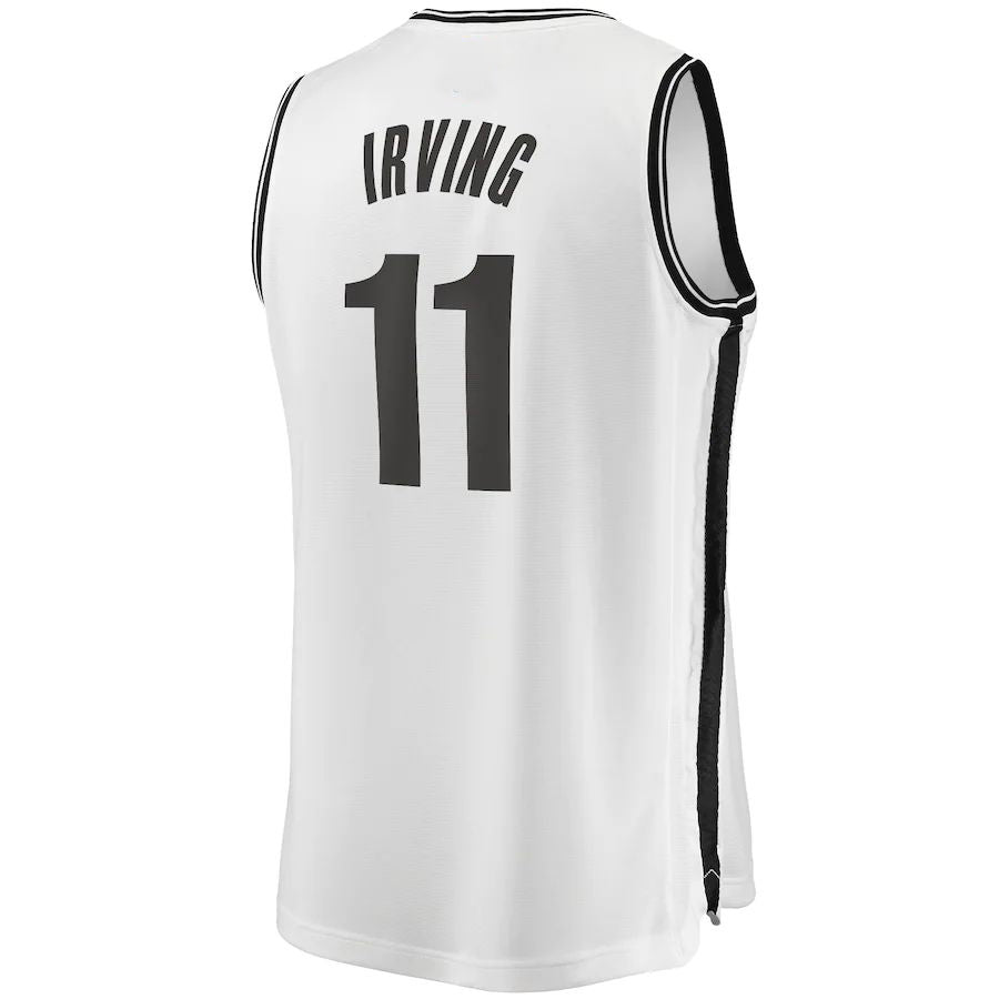 B.Nets #11 Kyrie Irving Fanatics Branded 2019 Fast Break Player Movement Jersey Icon Edition White Stitched American Basketball Jersey - Main View