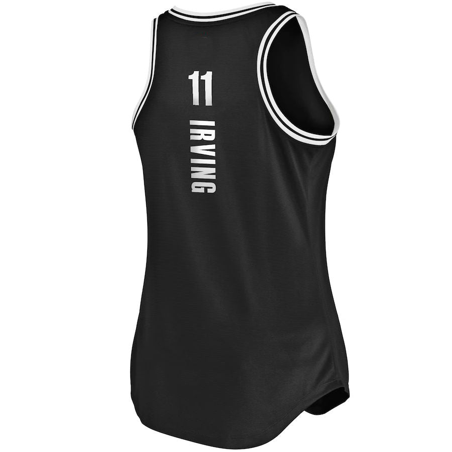 B.Nets #11 Kyrie Irving Fanatics Branded Fast Break Tank Jersey Black  Icon Edition Stitched American Basketball Jersey - Main View