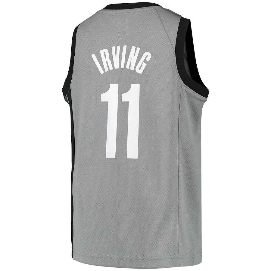 B.Nets #11 Kyrie Irving Jordan Brand 2020-21 Swingman Player Jersey Gray Statement Edition Stitched American Basketball Jersey - Main View