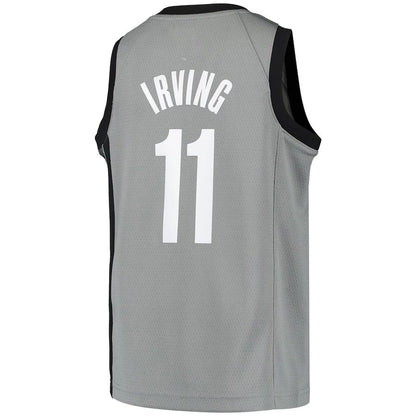 B.Nets #11 Kyrie Irving Jordan Brand 2020-21 Swingman Player Jersey Gray Statement Edition Stitched American Basketball Jersey - Main View