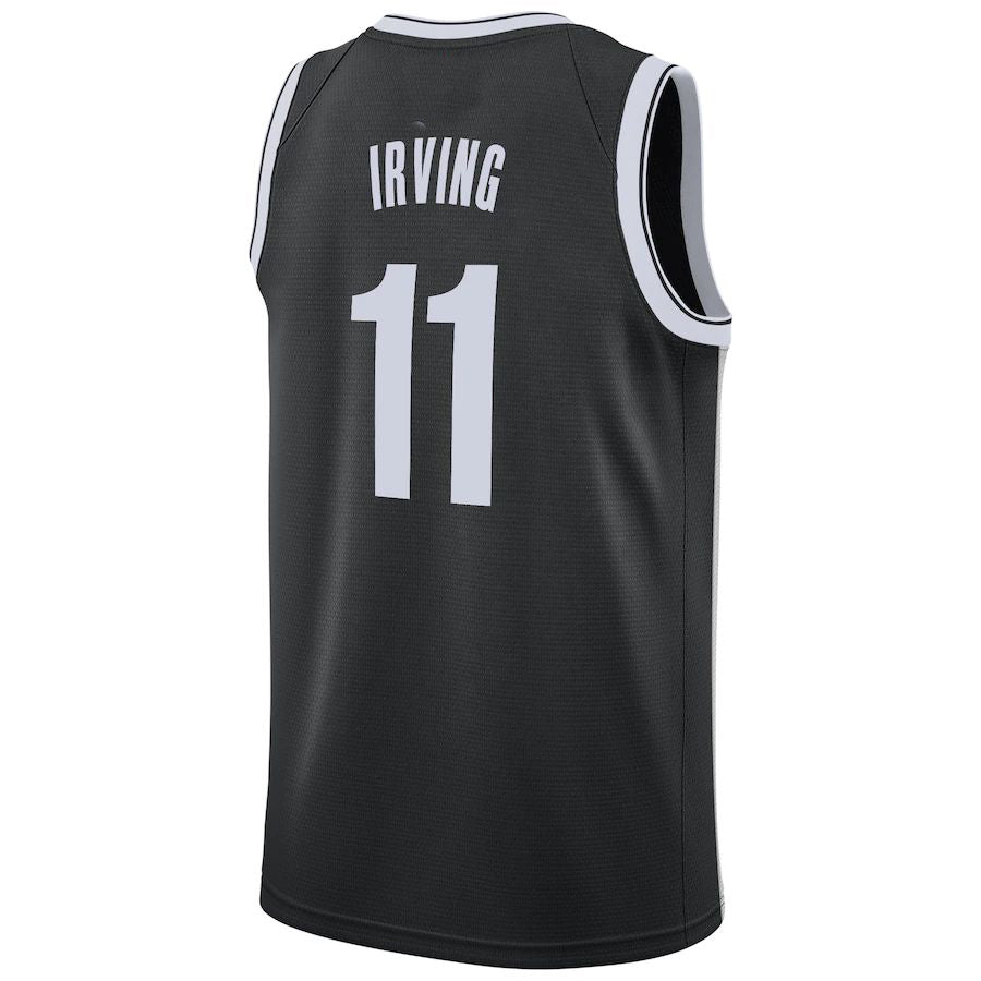 B.Nets #11 Kyrie Irving 2019-20 Swingman Jersey Black Icon Edition Stitched American Basketball Jersey - Main View