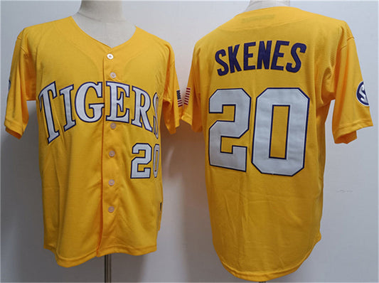 L.Tigers #20 Paul Skenes Gold 2023 Stitched Baseball Jersey American College Jerseys - Main View