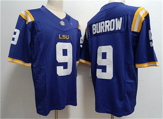 L.Tigers #9 Joe Burrow Purple 2023 Stitched Baseball Jersey American College Jerseys - Main View