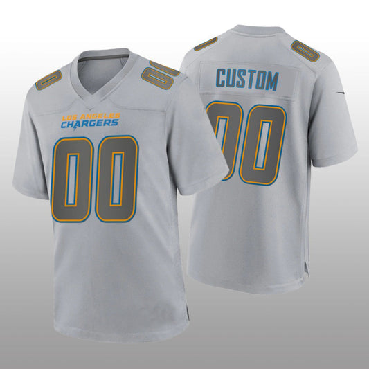 Custom LA.Chargers Gray Atmosphere Game Jersey Stitched American Football Jerseys - Main View