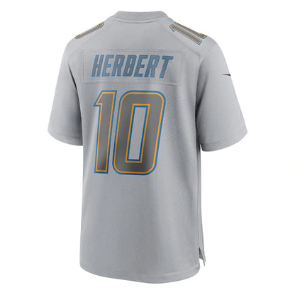 LA.Chargers #10 Justin Herbert Gray Atmosphere Fashion Game Jersey Stitched American Football Jerseys view 2