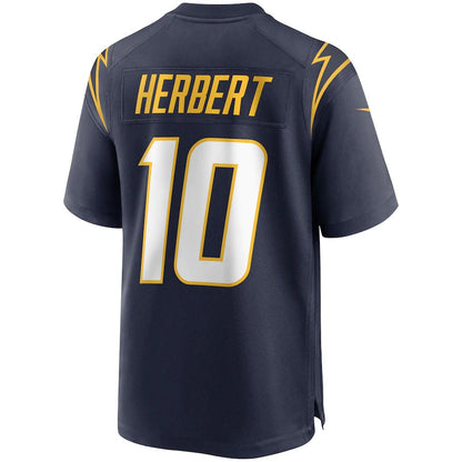 LA.Chargers #10 Justin Herbert Navy Alternate Game Jersey Stitched American Football Jerseys - Main View