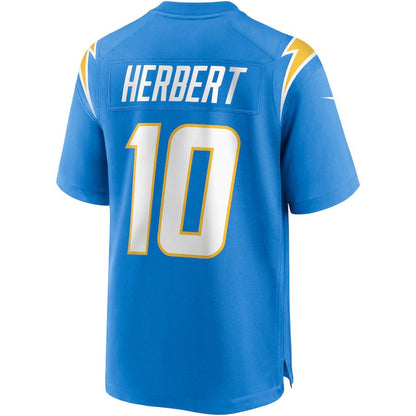 LA.Chargers #10 Justin Herbert Powder Blue Player Game Jersey Stitched American Football Jerseys - Main View