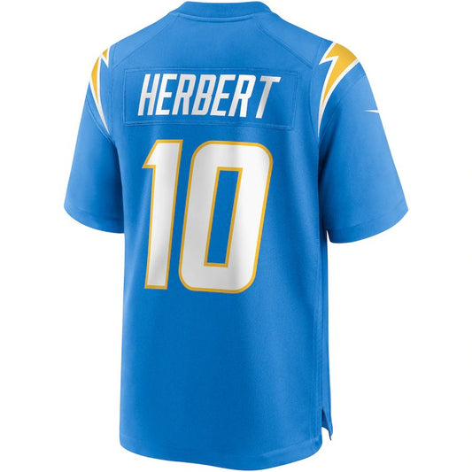 LA.Chargers #10 Justin Herbert Powder Blue Player Game Jersey Stitched American Football Jerseys - Main View