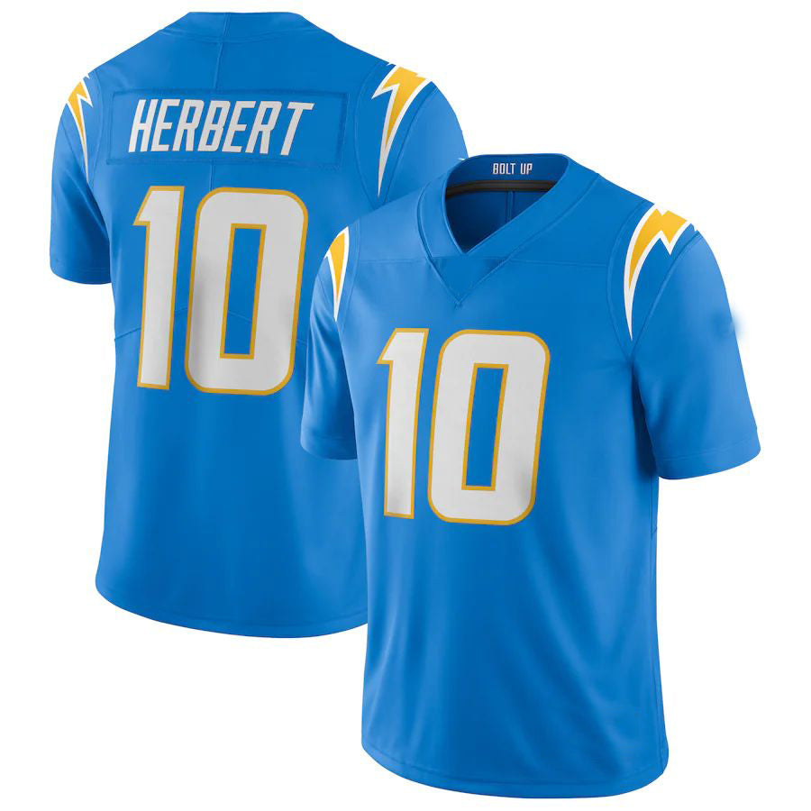 LA.Chargers #10 Justin Herbert Powder Blue Vapor Limited Jersey Stitched American Football Jerseys - Main View