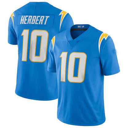LA.Chargers #10 Justin Herbert Powder Blue Vapor Limited Jersey Stitched American Football Jerseys - Main View