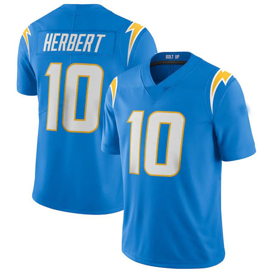 LA.Chargers #10 Justin Herbert Powder Blue Vapor Limited Jersey Stitched American Football Jerseys - Main View