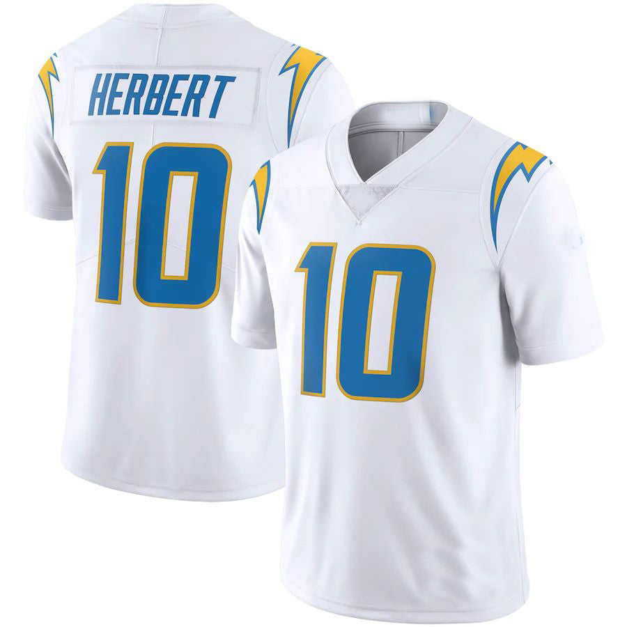LA.Chargers #10 Justin Herbert White Vapor Limited Jersey Stitched American Football Jerseys - Main View