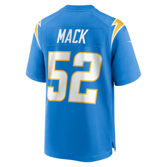 LA.Chargers #52 Khalil Mack Powder Blue Game Jersey Stitched American Football Jerseys - Main View