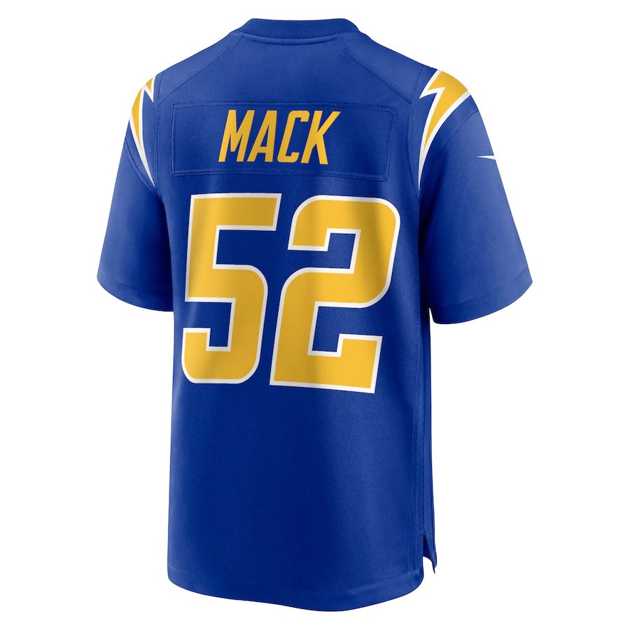 LA.Chargers #52 Khalil Mack Royal Alternate Game Jersey Stitched American Football Jerseys - Main View