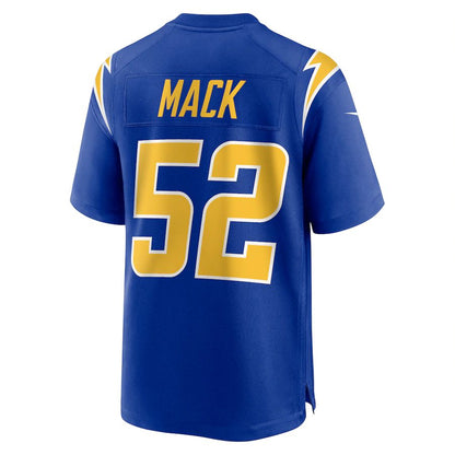 LA.Chargers #52 Khalil Mack Royal Alternate Game Jersey Stitched American Football Jerseys - Main View