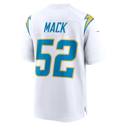 LA.Chargers #52 Khalil Mack White Game Jersey Stitched American Football Jerseys - Main View