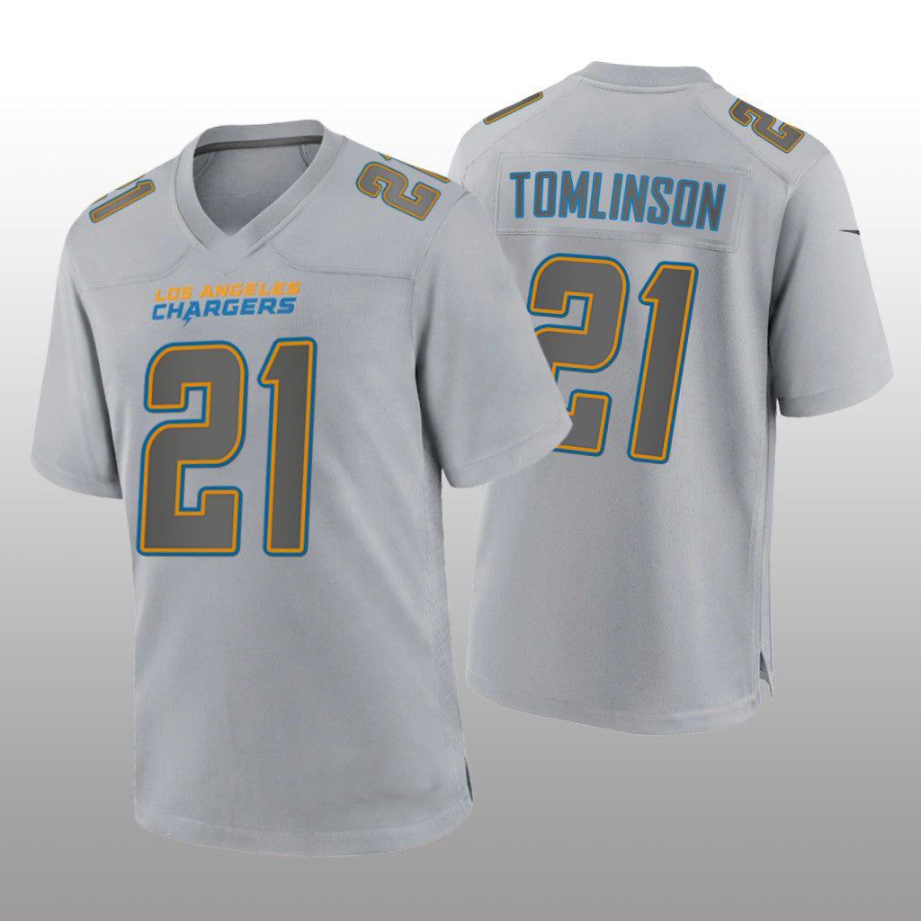 LA.Chargers #21 LaDainian Tomlinson Gray Atmosphere Game Retired Player Jersey Stitched American Football Jerseys - Main View