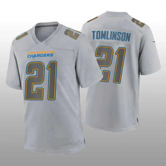 LA.Chargers #21 LaDainian Tomlinson Gray Atmosphere Game Retired Player Jersey Stitched American Football Jerseys - Main View