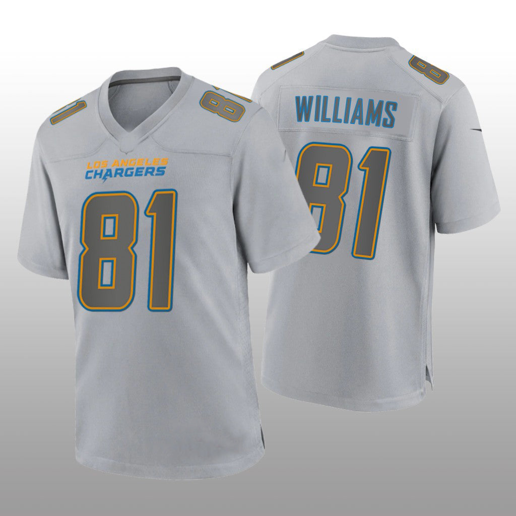 LA.Chargers #81 Mike Williams Gray Atmosphere Game Jersey Stitched American Football Jerseys - Main View
